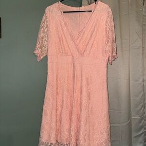 Elegant Pink Lace Dress